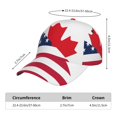 thumbnail image 5 of Kdxio Unisex USA Canada Flag Pattern Baseball Cap Unisex Washed Classic Adjustable Hat, 5 of 5