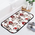 thumbnail image 4 of Floor Door Mats Bath Rugs Christmas Pug Dog Bathroom Carpet Non-Slip Absorbent for Entryway Indoor 23.6x15.7in Carpet Runner, 4 of 7
