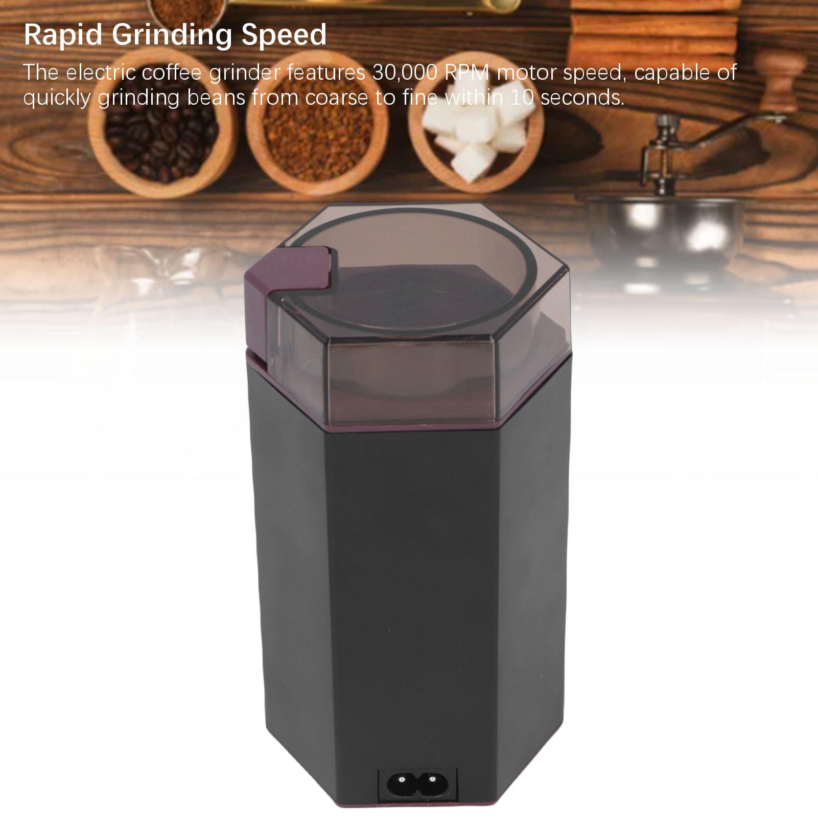 Suodoka 150W 30,000 RPM Electric Coffee Grinder – Transparent Lid, Stainless Steel Cup, Quick 10‑Second Grind, Includes Cleaning Brush