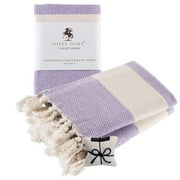 Turkish Cotton Hand Towels for Bathroom & Kitchen, Soft, Absorbent, Lilac, Set of 2, 19x39 inches