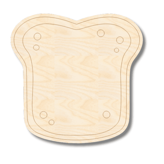 Unfinished Wood Etched Toast Shape | Paint By Line Crafts 16" / 1/8"