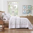 thumbnail image 6 of 3Pcs 100% Cotton Botanical Elegance Quilted Bedspread Set Embroidery Oversize Bedding Set for All Seasons, 6 of 12