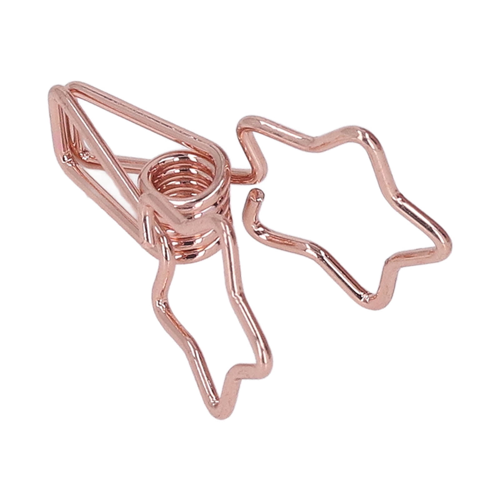 M Buder 100pcs Star Binder Clips Cute Cartoon Hollow Strong Clamping Force Sturdy Metal Paper Clamps for Office Account Tickets Rose Gold (7.87 inches / 20 cm)
