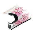 thumbnail image 2 of WOW Youth Kids Motocross Helmet BMX MX ATV Dirt Bike Helmet HJOY Pink Flower + Goggles + MG Youth Pink Glove Bundle, 2 of 9