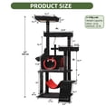 thumbnail image 3 of Uforic 63in Gothic Cat Tree with Coffin Bed, Tall Halloween Cat Tower for Indoor Cats with Top Perch & Sisal Scratching Posts, Black, 3 of 9