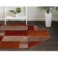 thumbnail image 2 of Unique Loom Autumn Collection Modern Contemporary Casual Abstract Area Rug (Multi/ Dark Brown Checkered, 5 ft 0 x 5 ft 0 Octagon), 2 of 2