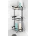 thumbnail image 3 of Metal Bathroom Shelf Unit - Freestanding Vertical Storage for Organizing and Storing Hand Towels, Body Lotion,  Tissues, Bath Salts - 3 Shelves,   - Matte Black, 3 of 7