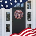 thumbnail image 7 of Peacheart 16inch 4th of July Patriotic Wreath for Front Door, Rustic Stars Stripes Bow Fabric Wreath with American Flag Star Wooden Sign for Independence Day Memorial Day Farmhouse Home Decor, 7 of 7