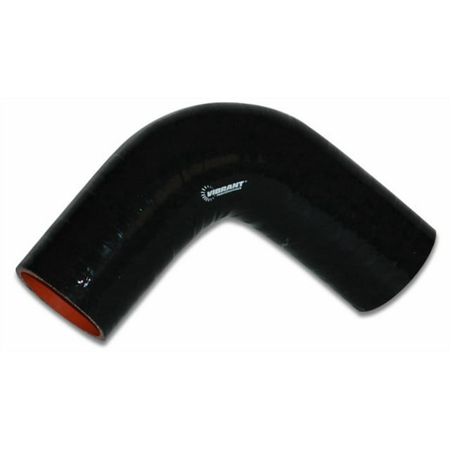 Vibrant Performance Intercooler Hose Coupling 2741 2-1/4 Inch Inside Diameter; 90 Degree Elbow; 3-3/4 Inch Leg Length With 2-1/4 Inch Bend Radius; Black; 4 Ply Reinforced Silicone