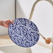 MALACASA 12 Pieces Dinnerware Sets, Porcelain Plates and Bowls Set for 4, Blue and White Porcelain Dish Set, White Orchid Pattern