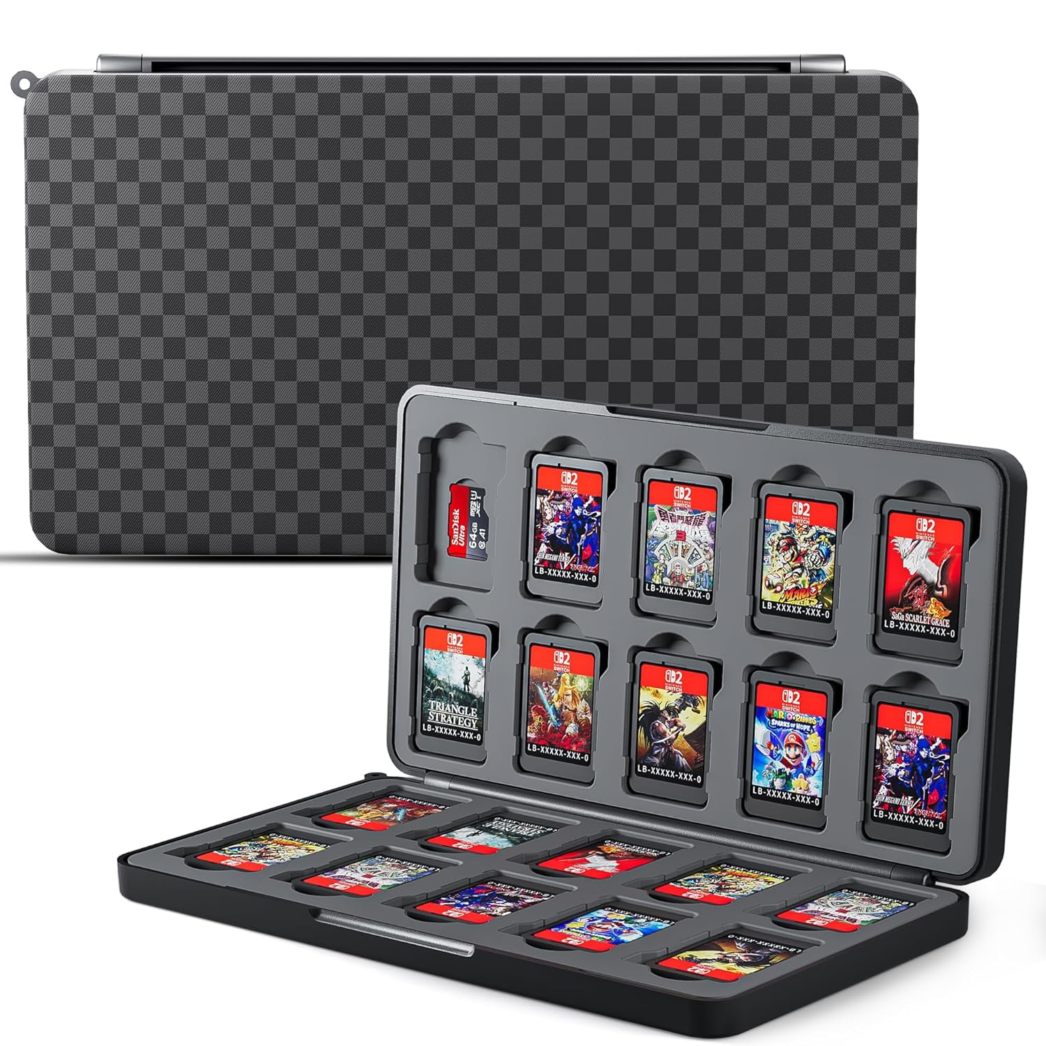 Funlab Nintendo Switch Game Card Case, Pokedex Red, 24 Game and 24