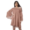 thumbnail image 1 of Moomaya Robe d'Été Dénudée Rose Poussiéreux pour Femmes Robe de Plage en Coton avec Manches Cloche - L, 1 of 5