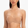 thumbnail image 4 of MELENECA Women's Strapless Bras for Large Bust Minimizer Unlined with Underwire Clear Strap Cappuccino Heather 40E, 4 of 4