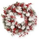 24" Couronne de Noël avec des Ornements Rouges et Blancs – image 1 sur 8