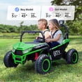 thumbnail image 3 of Outfunny 24V 10Ah Kids Ride on Toy, 4WD 2-Seater Electric Ride on Car UTV for Big Kids w/ Remote, Bluetooth - Green, 3 of 9