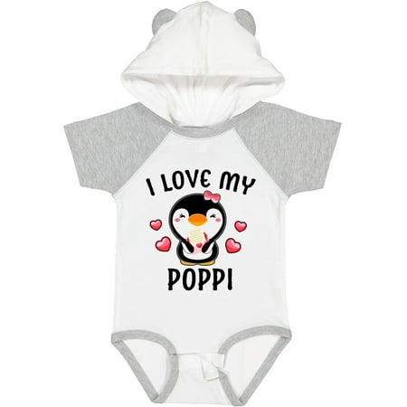 

Inktastic I Love My Poppi with Cute Penguin and Hearts Gift Baby Girl Bodysuit