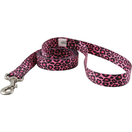 Leopard Leash - Country Brook Design® 1 Inch Pink Leopard Print Leash - 6 Feet