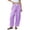 EI63_Purple, variant on Womens Linen Wide Leg Plaid Pants Casual Barrel Loose Drawstring High Waist Palazzo Harem Pants with Pockets Black L
