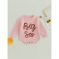 thumbnail image 2 of Bagilaanoe Newborn Baby Girl Knit Romper Sweater Long Sleeve Bodysuits Letter Embroidery Pullover 3M 6M 9M 12M 24M Infant Warm Jumpers Tops Loose Knitwear, 2 of 8