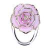 Bolsa de mesa plegable portátil, colgador de gancho, decoración de diamantes de imitación rosa (rosa)
