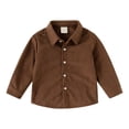 thumbnail image 6 of OJSFQUFP Boys' Long Sleeved Shirt Jacket Spring and Fall Clothing Baby Corduroy Lapel Top, 6 of 7