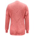 thumbnail image 3 of DuoJiaJ Sweaters for Women Pullover Lightweight Hallow Out Knit Sweater Casual Crewneck Fall Sweater Tops Pink S, 3 of 4