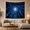 Blue Star Swirl, variant on Mountain Lake Nocturnal with Forest Display Foreground Sides, Mystical Fantasy for Space Lovers, Galaxy Room Decor, Graduation Gift, Tapestry Wall Hanging for Bedroom and Dorm