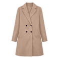thumbnail image 5 of SuTry Women's Wool Coat, Double Breasted Notched Lapel Long Sleeve, Solid Color Slim Fit Mid Length Winter Overcoat, Everyday Business Casual Outerwear, 5 of 8
