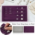 thumbnail image 6 of Gustave Velvet Ring Display Tray Showcase 7 Slots Jewelry Rings Earrings Organizer Stand Display Holder Storage Drawer Inserts "Purple", 6 of 9