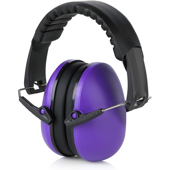 Cache-oreilles de Protection Auditive et Réduction de Bruit - Léger, Ajustable et Pliable NRR 20dB Protection d'Oreille de Sécurité pour le Tir, les Travaux de Machinerie Lourde et la Chasse, Convient aux Adultes et Enfants, Violet