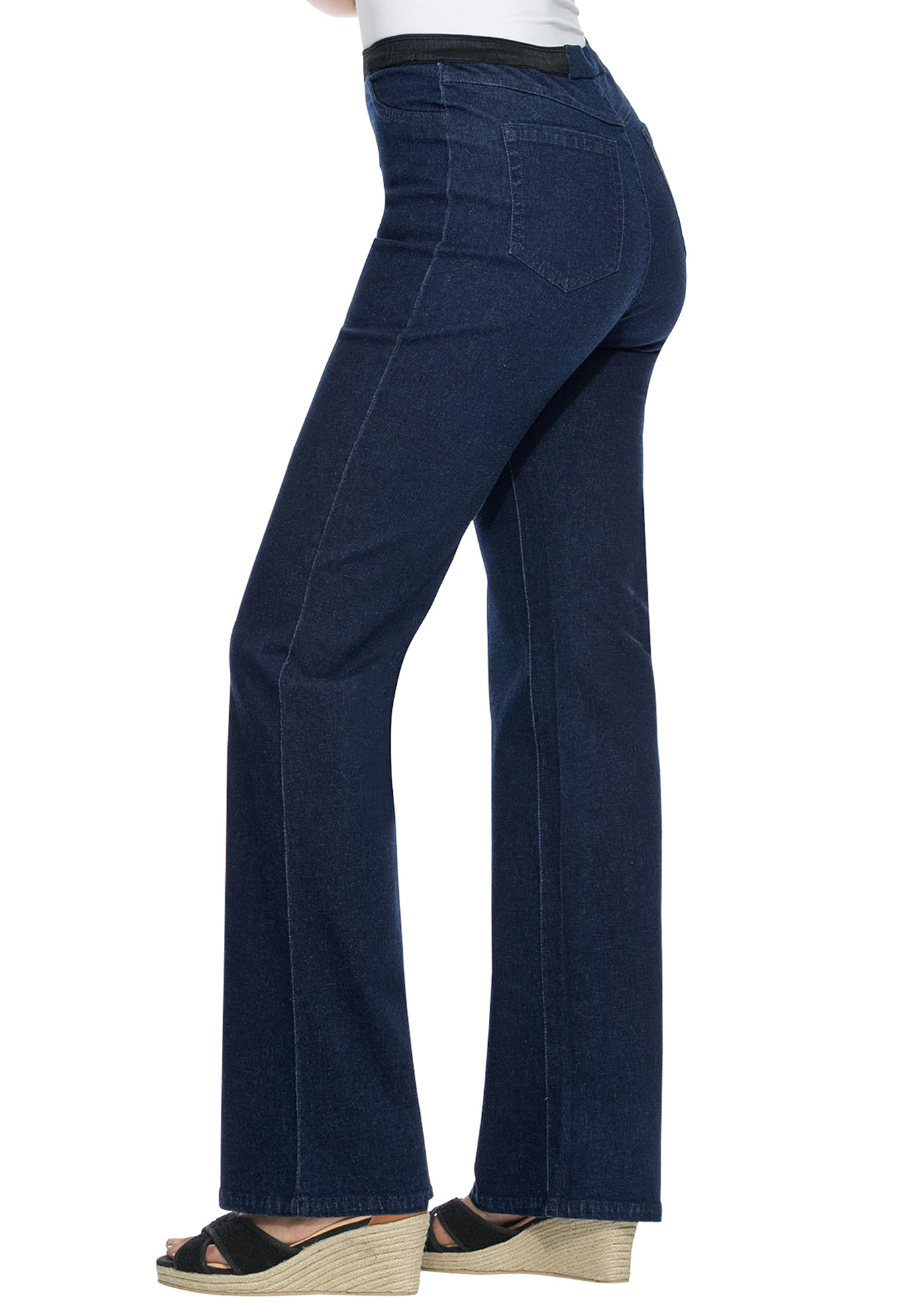 Jessica London Women's Plus Size Bootcut Stretch Jeans Elastic Waist - 16, Indigo Blue - image 5 of 6