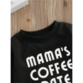 thumbnail image 5 of Infant Baby Boys Girls Outfits Crewneck Sweatshirt Mama's Coffee Date Letter Pullover Sweater Fall Winter Clothes, 5 of 8