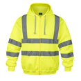 thumbnail image 1 of Sudaderas con capucha Hi Vis para hombre, sudadera reflectante con cremallera completa, amarilla, XXL, 1 of 7