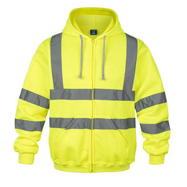 Sudadera con capucha de seguridad wefeyuv ANSI clase 3 de alta visibilidad amarilla M