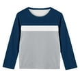 thumbnail image 3 of NAISIBABY Boys Long Sleeve T Shirt, Crewneck Colorblock Soft Causal Kids Pullover Tees Clothes Navy 9T, 3 of 4
