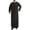 Black, variant on Wyobmus Men's Muslim Robe Middle Round Collar Robe Long Style Long Sleeve Pullover Long Shirt Fashion Casual Robe Black