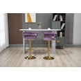 thumbnail image 2 of Luccalily Velvet Bar Stools Set of 2,Swivel Adjustable Bar Stools with Back and Footrest,Modern Design and Golden Base for Kitchen,Bistro Pub, Dining Room Counter, 2 of 13