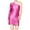 Pink - magenta, variant on City Studio Womens One Sleeve Ruched Asymmetrical Dress, Pink, Juniors, 0