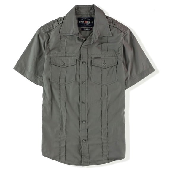 Ecko Unltd. Camisa Roberts SS Woven Button Up para hombre, gris, XS