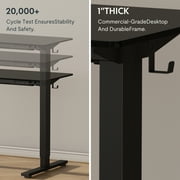 FitStand 48x30 Home Office Height Adjustable Standing Desk with Hooks, Ergonomic Electric 2-Stage Stand Up Computer Desk, Black