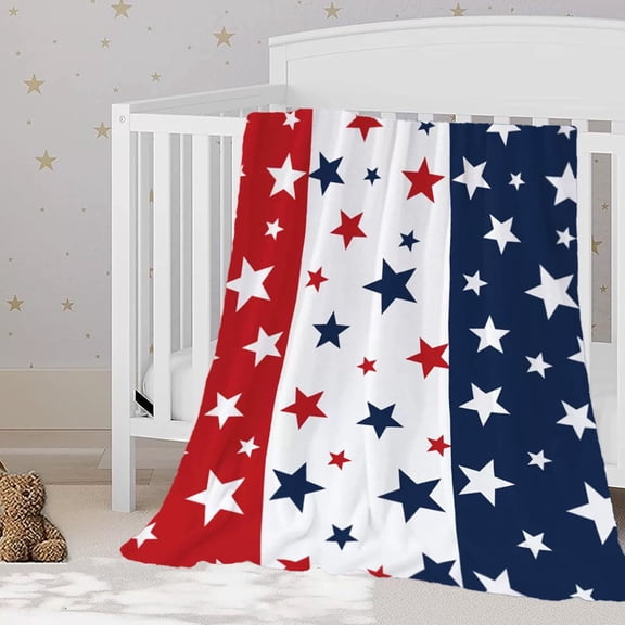 ARLAJO 4Th of July Flannel Blankets,Patriotic Throw Blanket,Independence Day Throw Blanket for Couch Bed Office,Decorate Soft Comfotable Blanket,28X40"