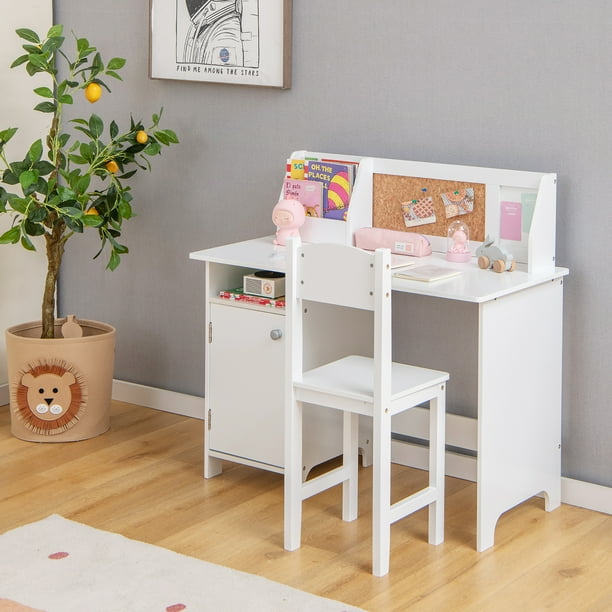 Costway Kids Desk and Chair Set Study Writing Workstation with