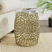 Christopher Knight Home 15" Modern Industrial Aluminum Accent Table in Silver Gold