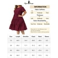 thumbnail image 6 of Agnes Orinda Women's Plus Size Dresses Tiered Polka Dots Short Sleeves Babydoll Midi Dresses 3X Burgundy, 6 of 6