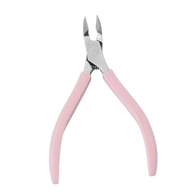 HILABEE Professional Cuticle Trimmer Scissors Anti Slip Silicone Handle Cuticle Pink