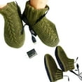 thumbnail image 7 of Heated Socks,Heated Slippers,USB Heated Socks Slippers for Indoor Use Electric Foot Warmers Winter Fleece Heating Pad Knitted Socks Thermal Heat Feet Warmer Boots Rechargeable(Navy), 7 of 7