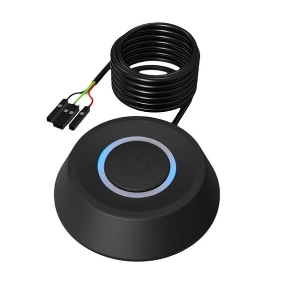 1.8m Computer Desktop Switch PC Motherboard External Start Power On/ Button Extension Cable Round Startup Switch(B)