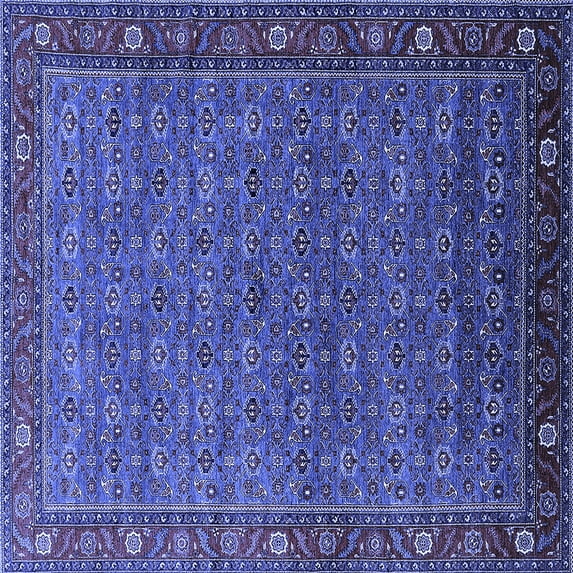 Ahgly Company Indoor Square Oriental Blue Traditional Area Rugs, 3' Square