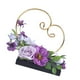 thumbnail image 4 of Expositor floral para anillos de boda con fondo en forma de corazón y flores artificiales. Púrpura, 4 of 9