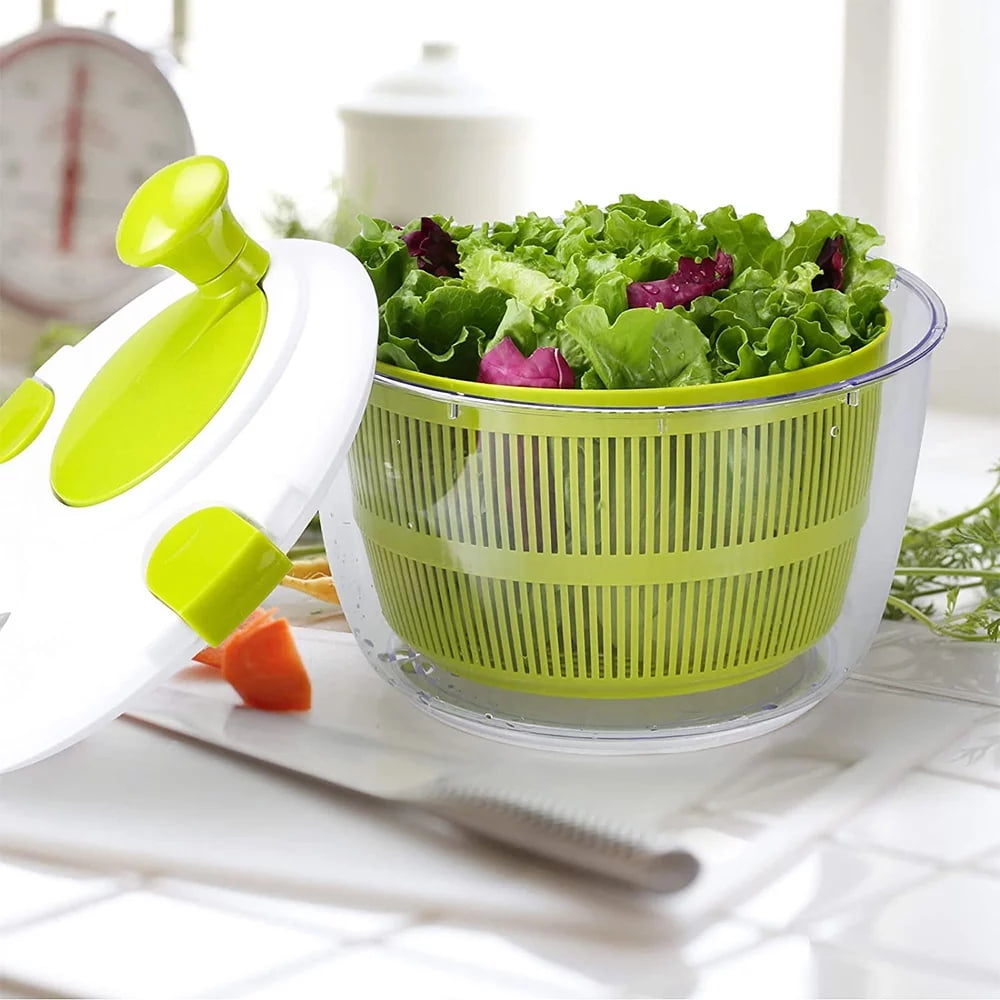 Salad Spinner, 5L Vegetable Washer Dryer Drainer Strainer with Bowl &  Colander